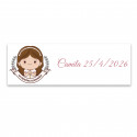Adhésif de communion personnalisé 6x2cm pour fille