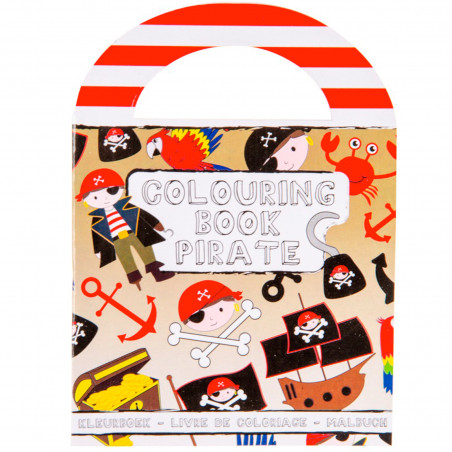Livre de coloriage pirate avec crayons dans un sac enfant personnalisé