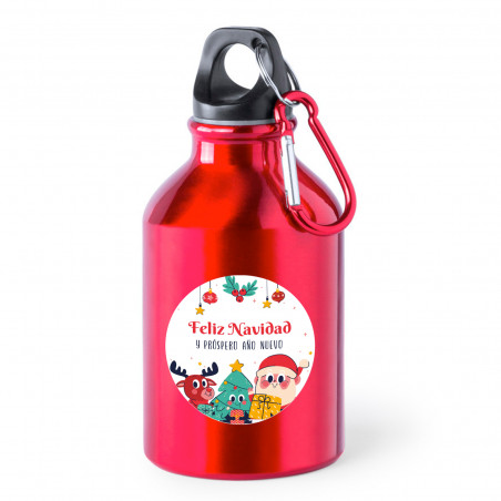 Bouteille avec autocollant de Noël personnalisable pour les cadeaux