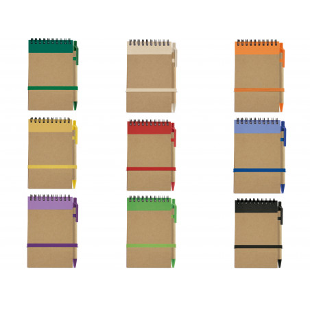 Cahier recyclé avec stylo