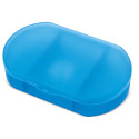 Pilulier bleu trizone personnalisé avec autocollant d'enfant pour communion
