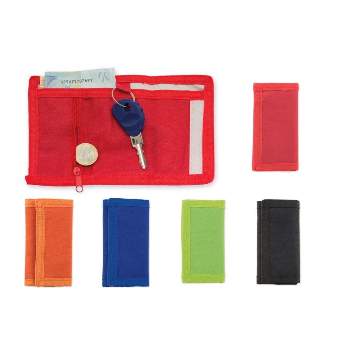 Porte-monnaie en tissu avec fermeture Velcro