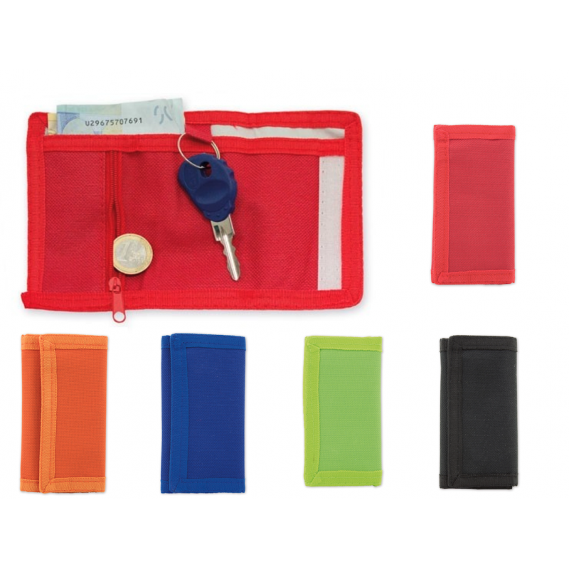 Porte-monnaie en tissu avec fermeture Velcro
