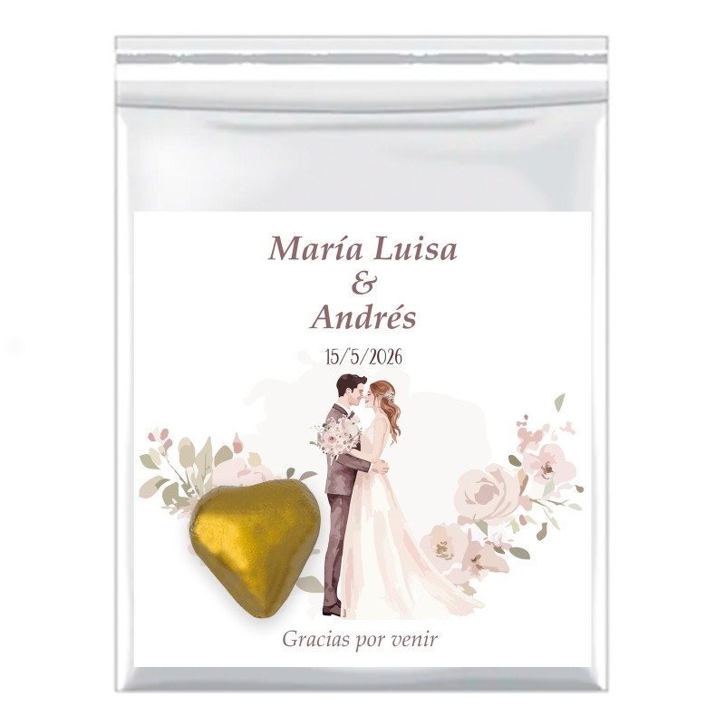 Bonbon au chocolat avec carte de remerciement pour les mariés pour les détails de mariage