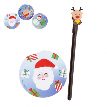 Bloc-notes de Noël avec stylo renne à offrir