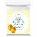 Oeufs en chocolat et carte de remerciement personnalisable dans un sac transparent pour des cadeaux