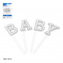 Topper de lettres bébé blanches