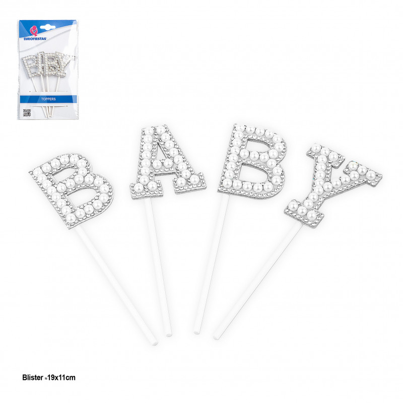 Topper de lettres bébé blanches