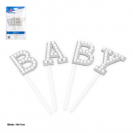 Topper de lettres bébé blanches