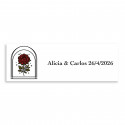 Adhésif personnalisable 6x2cm rose vintage pour mariages