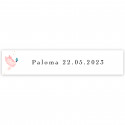 Autocollant colombe rose personnalisable 5x1cm