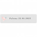 Sticker transparent 5x1cm personnalisable colombe rose