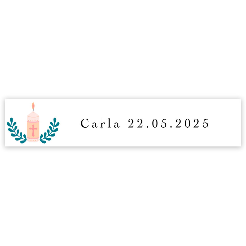Autocollant 5x1cm personnalisable pour première communion