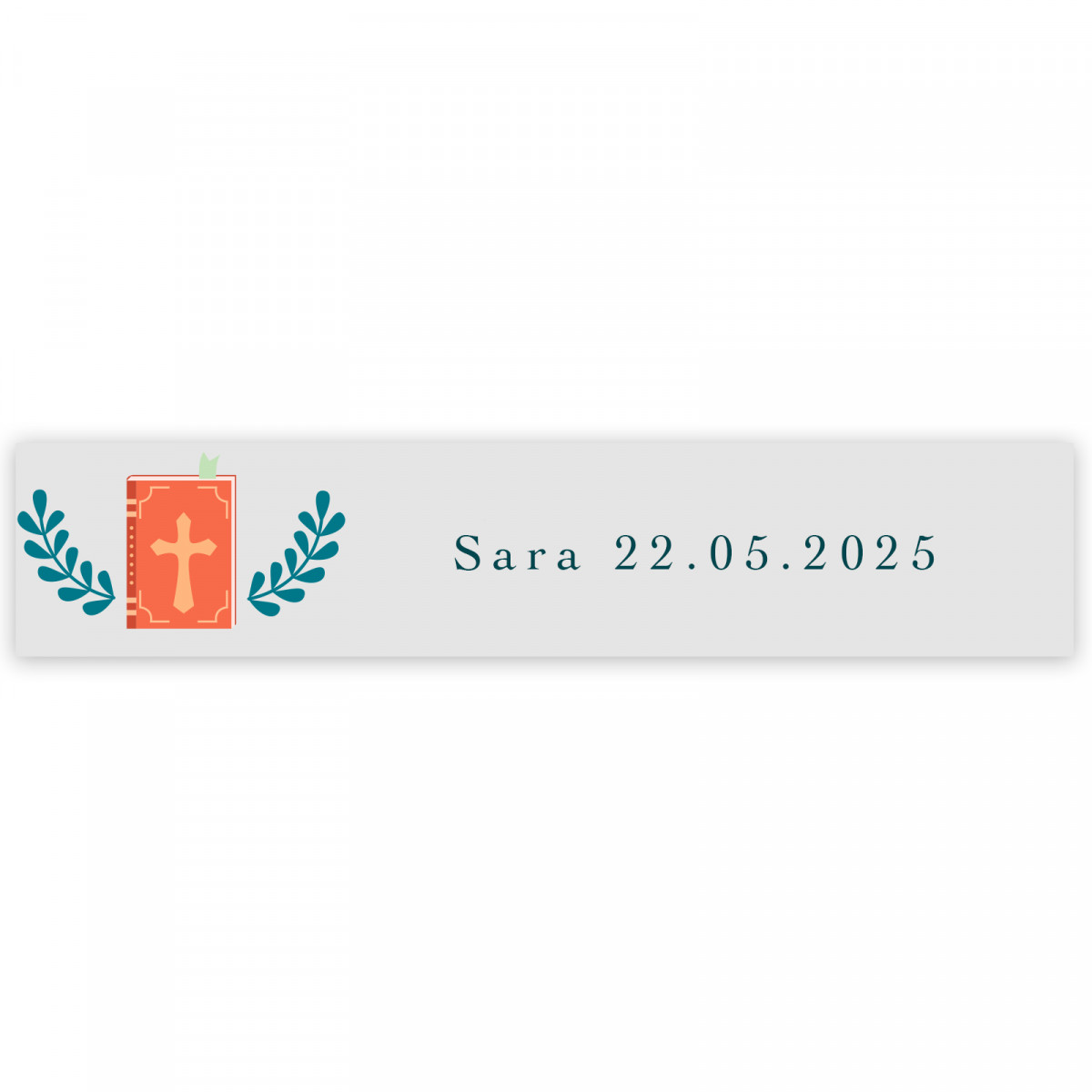 Adhésif transparent 5x1cm design bible pour première communion
