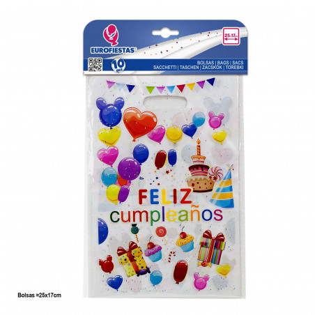 Sacs d'anniversaire en pack de 10 unités