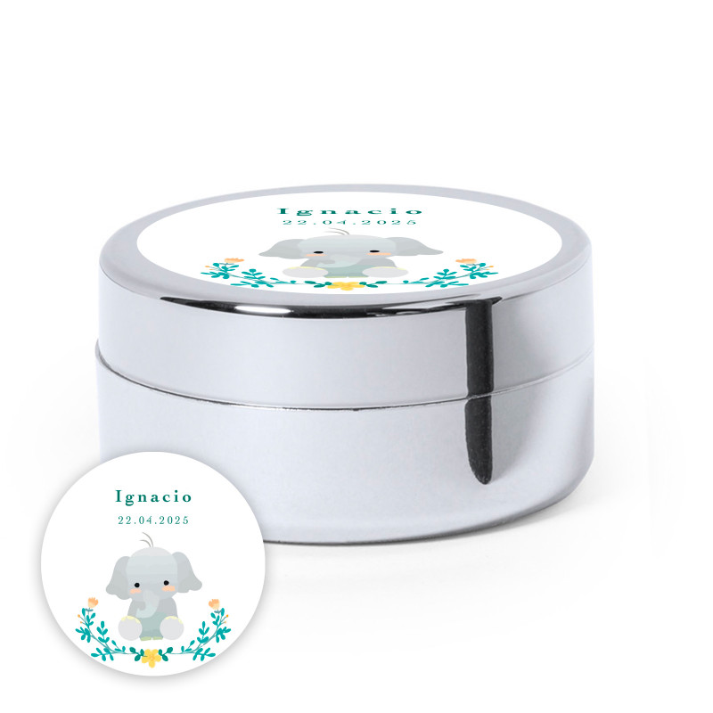 Balm à lèvres personnalisé avec autocollant unisexe design éléphant pour détails baptêmes