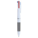 Stylo multicolore avec étui en carton rouge et adhésif personnalisé