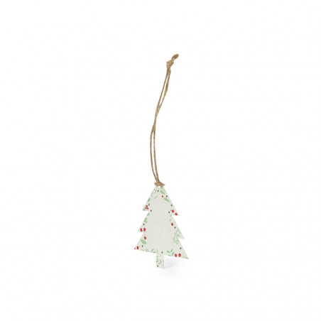 Ornement de Noël avec graines de fleurs dans une enveloppe verte personnalisée pour un détail
