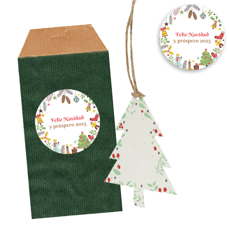 Ornement de Noël avec graines de fleurs dans une enveloppe verte personnalisée pour un détail