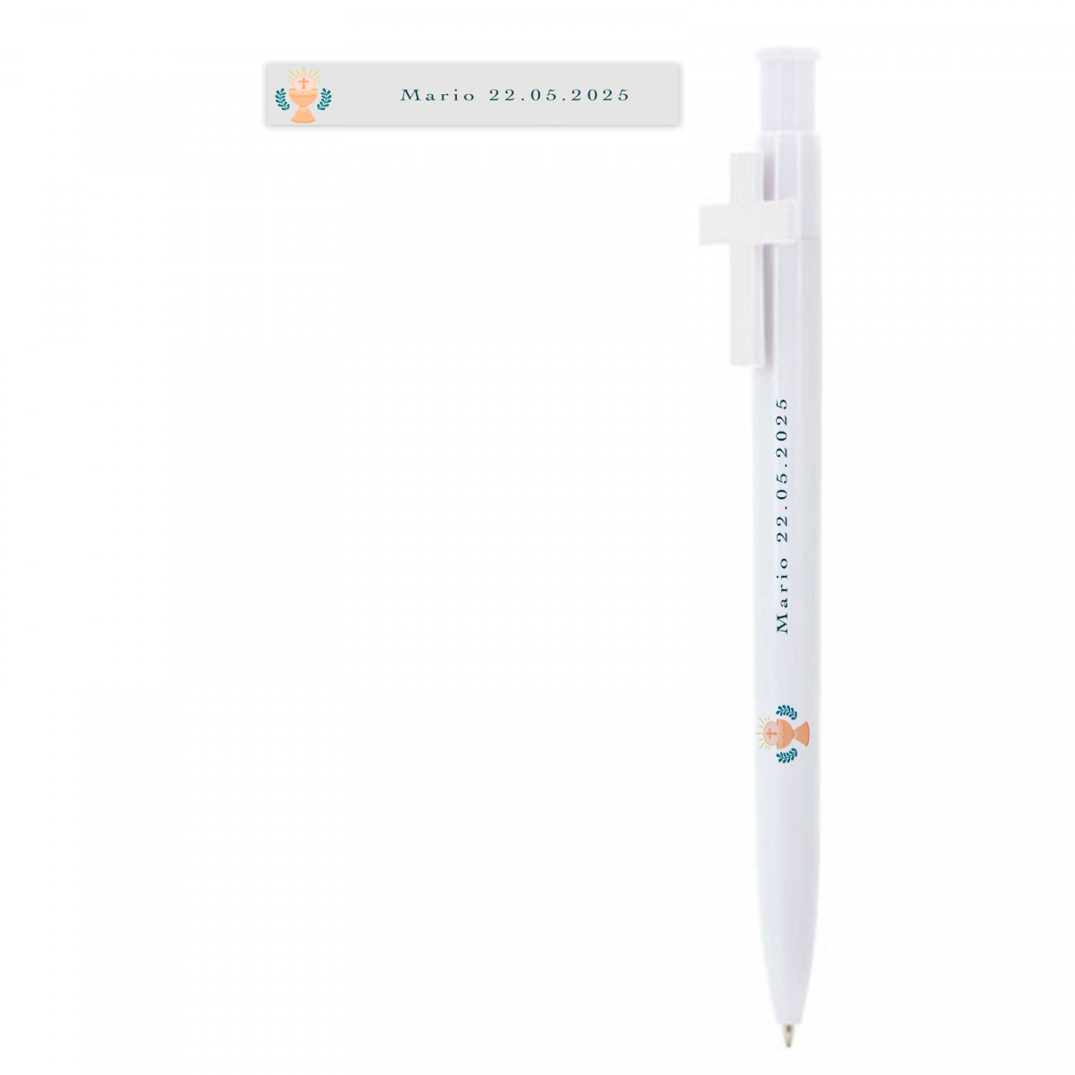 Stylo personnalisé avec autocollant pour la première communion