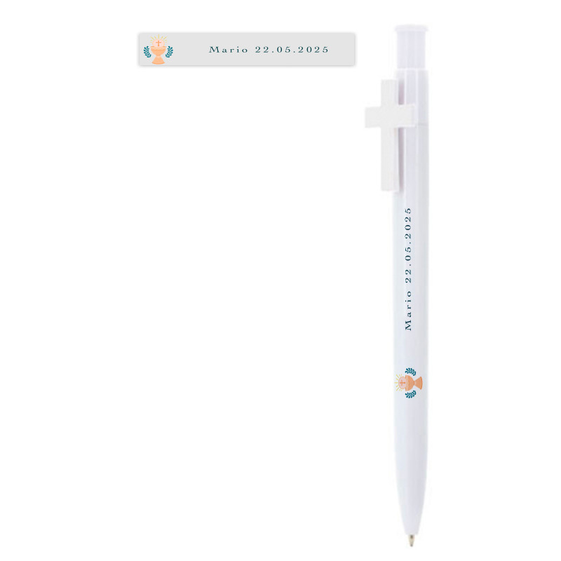 Stylo personnalisé avec autocollant pour la première communion