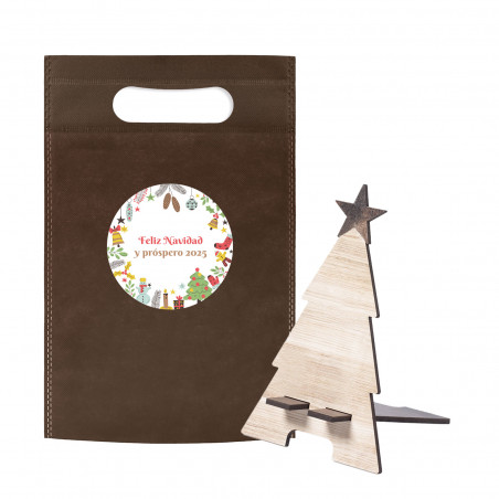 Support de téléphone en forme de sapin de Noël dans un sac avec adhésif personnalisé
