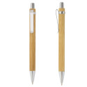 Stylo en bambou dans un étui personnalisé avec autocollant design de calice pour communion