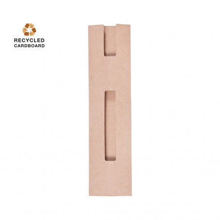 Stylo en bambou dans un étui personnalisé avec autocollant design de calice pour communion