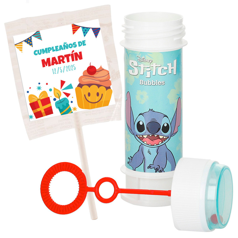 Pompero avec Stitch et sucette avec autocollant personnalisé pour les détails