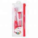 Brosse à dents avec sablier dans un étui et autocollant de Noël personnalisable pour les détails