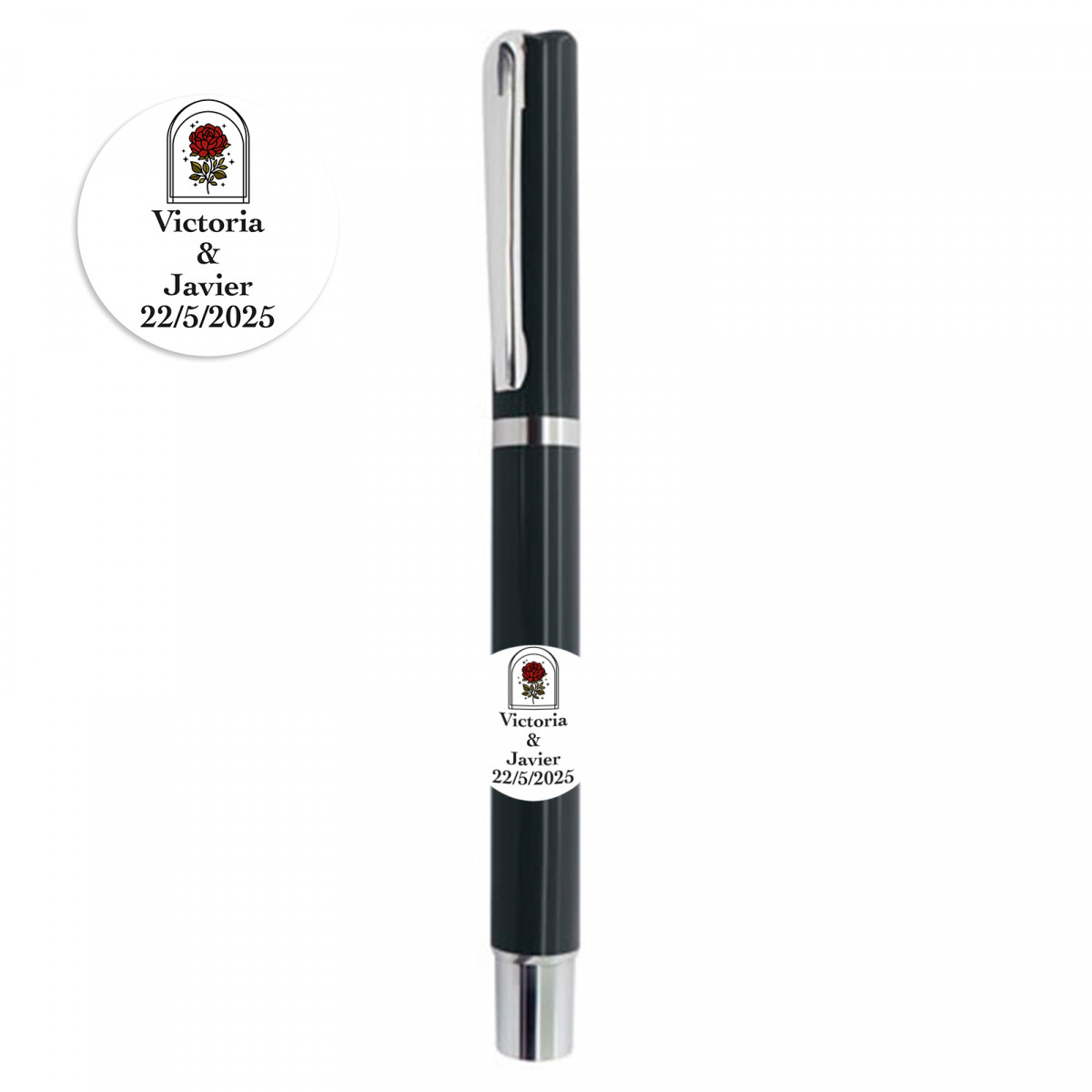 Stylo élégant avec autocollant personnalisable pour des détails