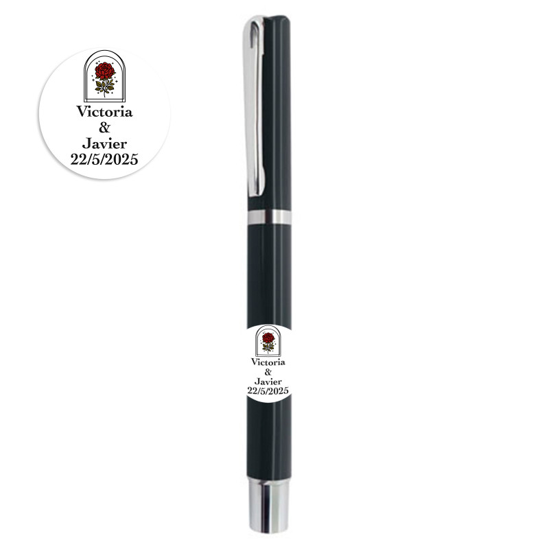 Stylo élégant avec autocollant personnalisable pour des détails