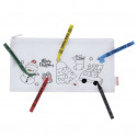 Étui de Noël à colorier avec des crayons et étiquette personnalisée à offrir