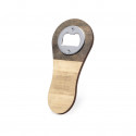 Ouvre-bouteille en bois avec étiquette adhésive et sachet pour mariage