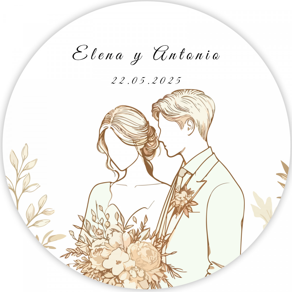 Adhésif rond de 5 cm, design romantique pour des détails