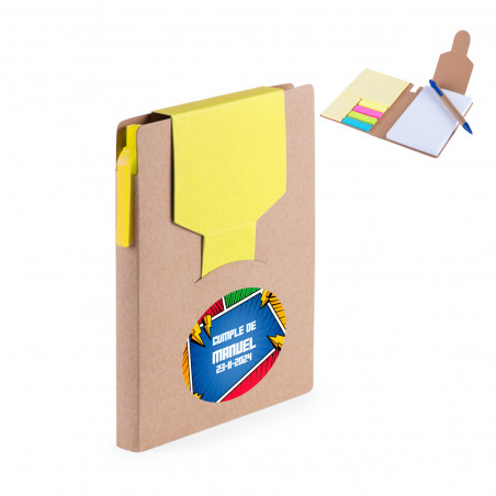 Bloc-notes avec post-it de couleurs avec adhésif personnalisable
