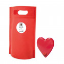 Chauffe-mains en forme de cœur rouge avec sac et autocollant personnalisé