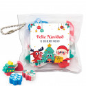 Sac à dos de Noël pour enfants à colorier avec des crayons et des gommes à effacer avec un autocollant de Noël pour les détails