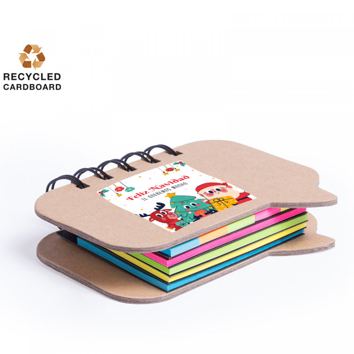Bloc-notes avec autocollant de Noël personnalisable pour les détails