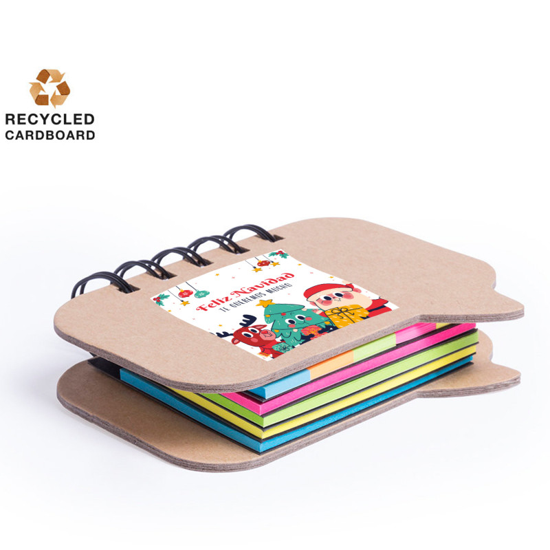 Bloc-notes avec autocollant de Noël personnalisable pour les détails