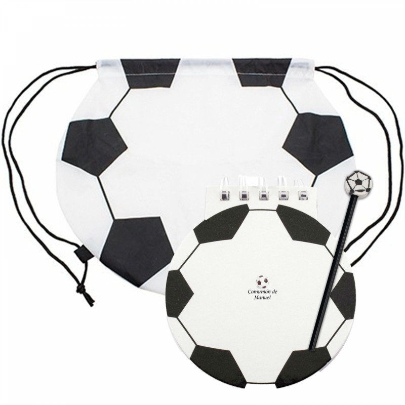 Sac de football avec carnet personnalisé et crayon pour détails d\'événements