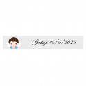 Adhésif ange enfant 5x1 personnalisable fond transparent pour baptême