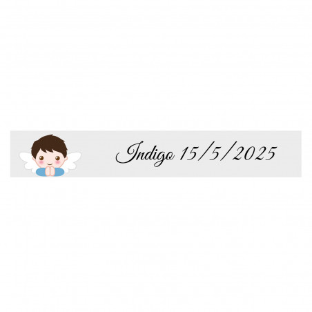 Sticker enfant ange 5x1 fond transparent personnalisable pour baptême
