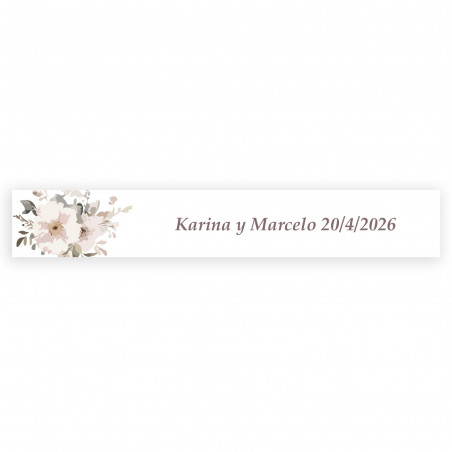 Porte-clés ouvre-bouteille avec autocollant 5x1 cm pour détails de mariage