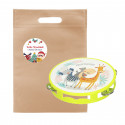 Tambourin enfant dans un sac personnalisé avec un autocollant de Noël à offrir