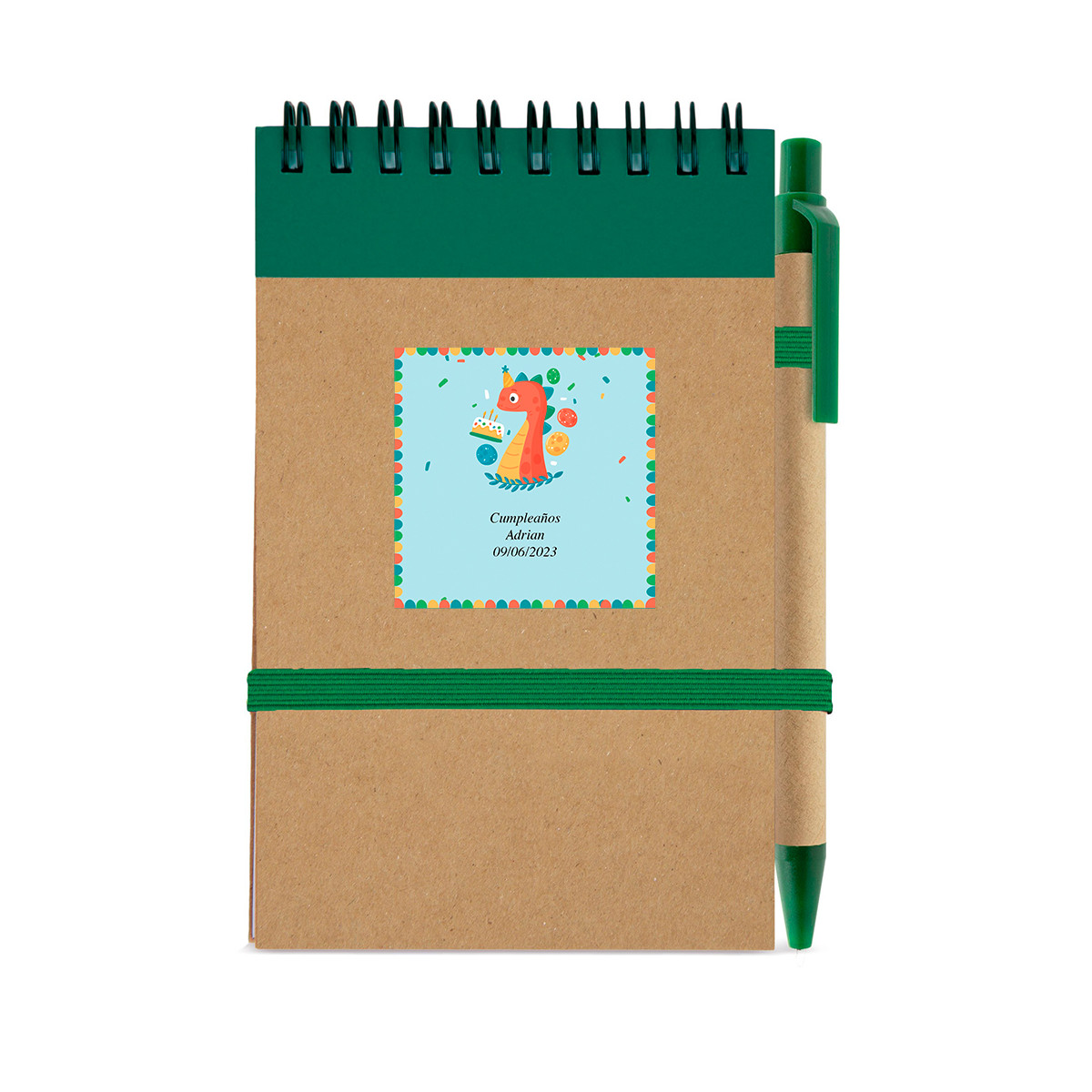 Carnet avec stylo et autocollant design dinosaure pour les détails