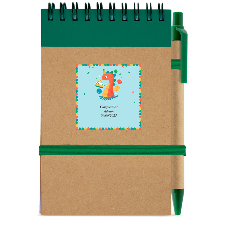 Carnet avec stylo et autocollant design dinosaure pour les détails