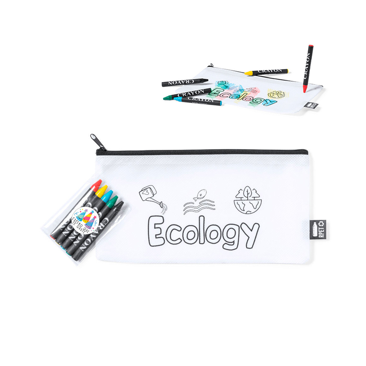 étui à colorier avec crayons de couleur et adhésif cadeau pour plus de détails