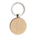 Porte-clés en bois avec autocollant design éléphant présenté dans une élégante boîte pour les détails de baptême
