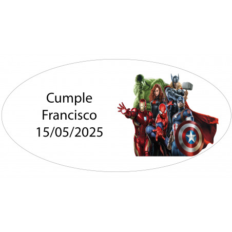 Pompero et sucette avec autocollant personnalisable des Avengers pour des détails